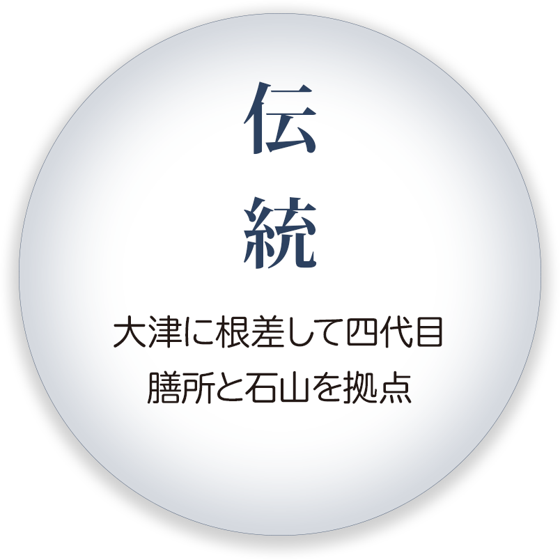 伝統(大津に根差して4代目、膳所と石山を拠点)